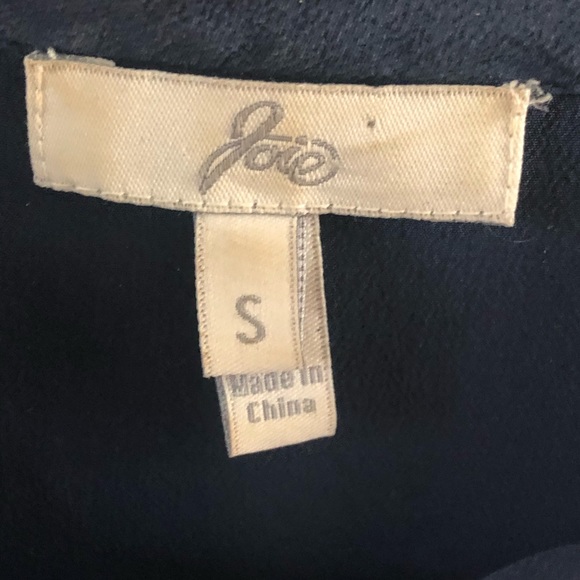 Joie navy blue silk ruffle dress size small - Picture 3 of 7